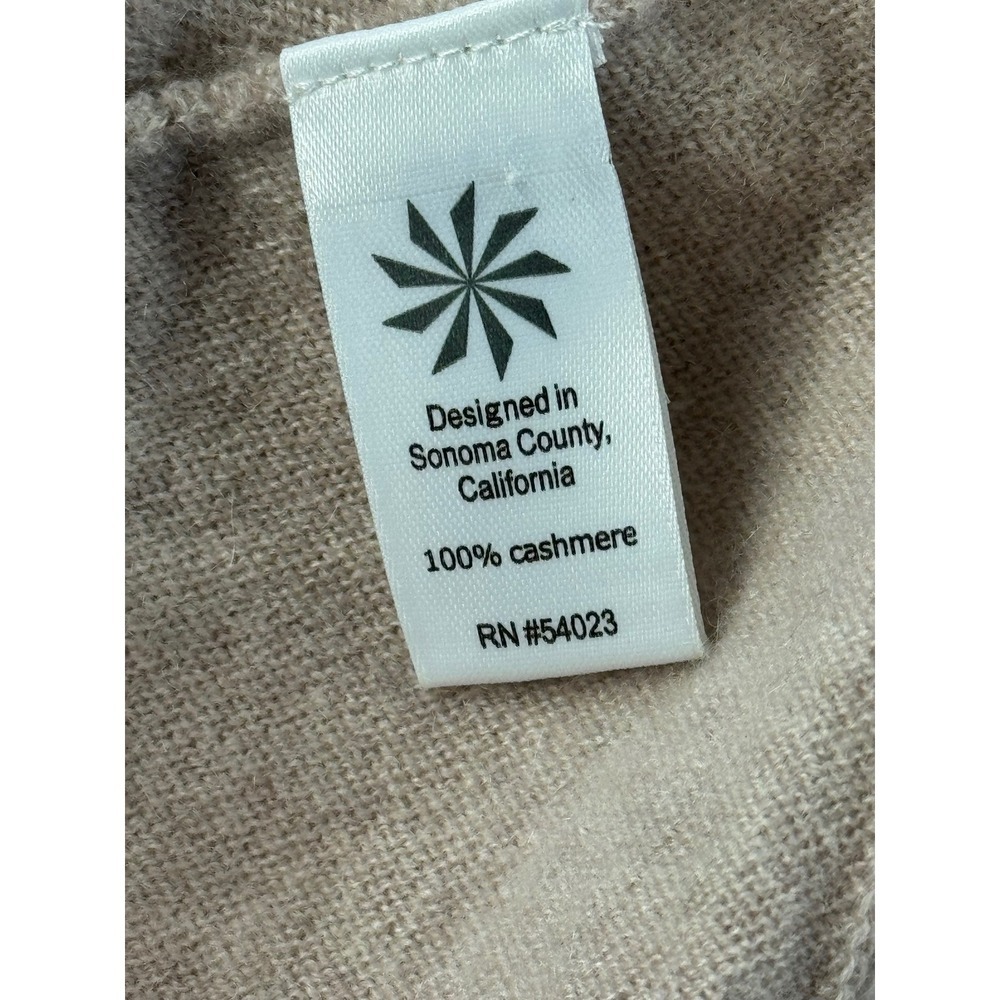 Athleta 100% Cashmere Twist Back Sweater Oatmeal Beige Womens Small RN 54023 - Picture 8 of 10